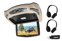 RoadMotion RM10 10.2" LED 16:9 High Resolution Overhead DVD Player + Two Pairs of Wireless Headphones