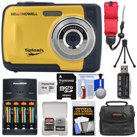 Bell & Howell Splash WP10 Shock & Waterproof Digital Camera (Yellow) with 16GB Card + Batteries & Charger + Case + Tripod + Float Strap Kit