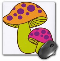 3Drose LLC 8 X 8 X 0.25 Inches Mouse Pad, Orange, Pink and Purple Mushrooms (Mp_124590_1)