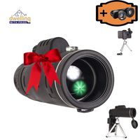 DWP Monocular Telescope - with Free 3in1 Smartphone Lens, 12x50 Monocular Scope for Smartphone, Tripod, Phone Clip, Microfiber Cloth, Carrying case, Compact Magnifying Lenses Monoscope