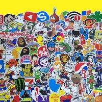 100 Pieces Waterproof Vinyl Stickers for Personalize Laptop,Piano，Car, Helmet, Skateboard, Luggage Graffiti Decals ，No-Duplicate Pack (B - Section)