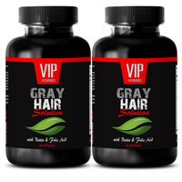 antiaging - Gray Hair Solution - with BIOTIN & FOLIC Acid - Nettle herb Bulk - 2 Bottles (120 Capsules)