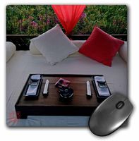 3D Rose"Tray Prepared for Dinner in Luxurious Table Bed Ibiza" Matte Finish Mouse Pad - 8 x 8" - mp_107735_1