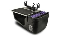 AutoExec AUE05100 Grey Efficiency GripMaster Car Desk with Printer Stand and X-Grip Phone Mount