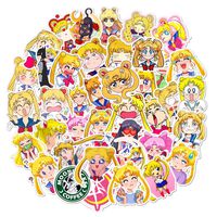 50Pcs Cartoon Anime Sailor Moon Stickers for Water Bottle Laptop Car Motorcycle Bicycle Bike Skateboard Luggage Baggage Box Guitar