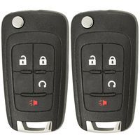 Keyless2Go Replacement Keyless Remote 4 Button Flip Car Key Fob for OHT01060512 (2 Pack)