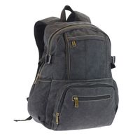R & R Collections Canvas Laptop Backpack (Black)