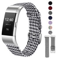 Lintelek Compatible with Fitbit Charge 3 Bands, Canvas Woven Fabric Band, Soft TPU Adjustable Replacement Wristbands, Silicone Straps Sports Accessories