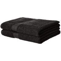 AmazonBasics Fade-Resistant Cotton Bath Towel - Pack of 2, Black