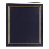 Jumbo 11.75x14 Beige Page Scrapbook 100 Pages (50 Sheets), Navy Blue