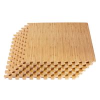 Forest Floor Thick Printed Foam Tiles, Premium Wood Grain Interlocking Foam Floor Mats, Anti-Fatigue Flooring, 3/8" Thick, 100 Square Feet (25 Tiles), Light Bamboo