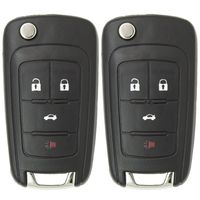 Keyless2Go New Keyless Remote 4 Button Flip Car Key Fob for Equinox Verano Sonic and Other Vehicles That Use FCC OHT01060512 (2 Pack)