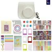Fujifilm Instax Mini 9 Accessory Bundle - 14 in 1 Kit with Close Up and Color Filters, Photo Album, Colorful Picture Frames,Smokey White Camera Case and Removable Strap (Smokey White)