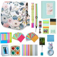 Anter 17 in 1 Instax Mini 9 Mini 8 Mini 8+ Accessories for Fujifilm Instax Instant Film Camera (Blue Flower A)