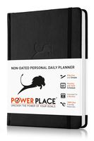 Daily Planner, Calendar and Gratitude Journal to Increase Productivity & Happiness, High Performance Organizer Planner | Vegan Leather Hardcover, Undated 6-Months, 24-Hour Agenda Planner (Black)