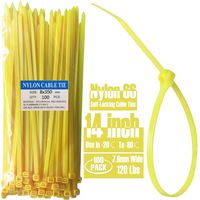 Nylon Cable Zip Ties 14 Inch 8 X 350MM- LiveZone 100 Pcs Heavy Duty 120lb Strength Self-Locking Zip Ties Fasten Wrap Straps Twist Wire Ties for Organizing Wires, Home,Garden & Office Use,Yellow