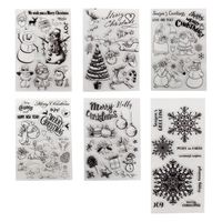 6 Sheets Different Christmas Theme Clear Stamps Scrapbooking Album Paper Cards Making Decoration(Christmas Theme)