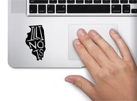 ExpressDecor State Name Illinois Keypad Computer Laptop Symbol Decal Family Love Car Truck Sticker Window (Black)