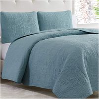 Mellanni Bedspread Coverlet Set Spa-Blue - Comforter Bedding Cover - Oversized 3-Piece Quilt Set (Full/Queen, Spa Blue)