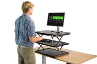 CHANGEdesk 2- Tall Ergonomic Laptop & Desktop Standing Desk Conversion + Height Adjustable Keyboard Tray Easy Sit to Stand Up Computer Riser