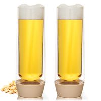 Eparé Beer Glasses - 12oz Insulated Pilsner Glass - Set of 2 - Spill Preventing Craft Beer Glassware