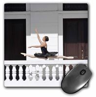 3dRose LLC 8 x 8 x 0.25 Inches Ballerina Dancing and Leaping on a Balcony Mouse Pad (mp_10028_1)