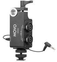 Movo AM200 2-Channel XLR Microphone Audio Mixer with Shoe and 15mm Rod Mounting Options - for Recorders, Mirrorless, DSLR Cameras