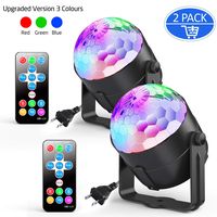 2-Pack Ezire Sound Activated Party Lights with Remote Control Dj Lighting, RGB Disco Ball, Strobe Lamp 5W 7 Modes LED Stage Lights for Home Outdoor Holidays Dance Parties