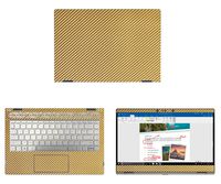 decalrus - Protective Decal for HP Pavilion X360 14M-CD0003DX (14" Screen) Laptop Gold Carbon Fiber Skin case Cover wrap CFhpPavilionX360_14mGold