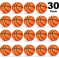 Sports Stress Ball, Mini Foam Sports Ball, Foam Sports Ball for School Carnival Reward, Party Bag Gift Fillers (Basketball, 30 Packs)