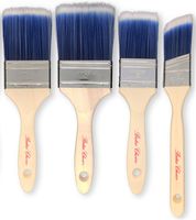 Bates Paint Brushes - 4 Pieces (3, 2.5, 2, and 1.5 Angled), Treated Wood Handle, Paint Brushes for Walls, Professional Wall Brush Set, House Paint Brush, Trim Paint Brush, Sash Paint Brush