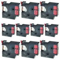 SuperInk 10PK Black on Red Label Tape Compatible for DYMO D1 45017 S0720570 (1/2Inch x 23Feet) LabelManager 120P 210D 260P 360D 420P Series Printer