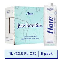 Flow Alkaline Spring Water, 100% Natural Alkaline Water, Eco-Friendly Packaging, Refreshing Taste, Boxed Mineral Water, Natural Electrolytes, Water with pH, Non-GMO, BPA-Free, Liter (6)