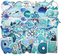 Cute Stickers Pack 50pcs,Blue VSCO Stickers, Laptop and Water Bottles, Decals for Laptop, Luggage, Car, Skateboard, Motorcycle, Bicycle,Hydro Flask