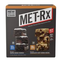 MET-Rx Big 100 Colossal Protein Bars, Healthy Meal Replacement Snack, Super Cookie Crunch and Chocolate Chip Cookie Dough Variety, 3.5oz bars (12 Count)