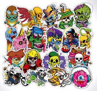 Ratgoo 100 Pcs Punk Skull Cranium Zombie Pirate Graffiti Stickers for Computer MacBook Pad Laptop Phone Case Water Bottle Hydro Flask Car Bike Bicycle Motorcycle Helmet Bumper Skateboard Luggage Case