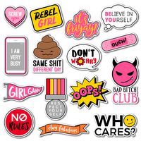 (15 Pack) Vinyl Laptop Stickers for Girls - Cute Vsco Fashion Aesthetic Stickers Pack for Hydroflask Yeti Water Bottle Phone Case Luggage - Cool Waterproof Sticker Bomb for Teens Kids Women Feminism