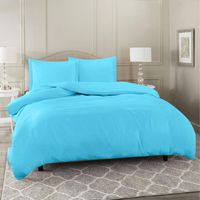 Nestl Bedding Duvet Cover 3 Piece Set - Ultra Soft Double Brushed Microfiber Hotel Collection - Comforter Cover with Button Closure and 2 Pillow Shams, Beach Blue - Full (Double) 80"x90"