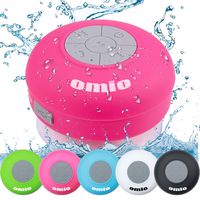 Omio Bluetooth Speakers,IPX4 Water Resistant Portable Wireless Speaker Built-in Mic Hands-Free Speakerphone with Removable Suction Cup,for Shower,Bath,Pool,Car,Beach,Kitchen,Camping,Indoor/Outdoor