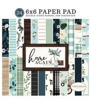Carta Bella Paper Company CBHOA109023 Home Again 6x6 Pad Paper, Green, Blue, Woodgrain, Black, Teal