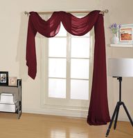 Decotex Premium Quality Sheer Voile Scarf Valance for Home & Event Designs (37" X 216", Burgundy)