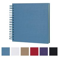 8 x 8 Inch DIY Scrapbook Photo Album Hardcover Kraft Blank Blue Page Wedding and Anniversary Family Photo Album (Blue, 8 Inch)