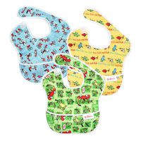 Bumkins Dr Seuss SuperBib, Baby Bib, Waterproof, Washable, Stain and Odor Resistant, 6-24 Months (Pack of 3) - Green Eggs, Yellow Fish, Cat In The Hat