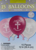 Amscan "First Holy Communion" Printed Latex Balloons, 15 Ct. | Party Decoration