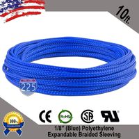 Wire Conduit 10 FT 1/8" Blue Expandable Wire Cable Sleeving Sheathing Braided Loom Tubing US