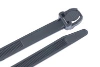 Gardner Bender 47-121UVB Releasable Cable Tie, 21 inch, 175 lb, Electrical Wire and Cord Management, Nylon Zip Tie, 3 Pk, UV Resistant Black