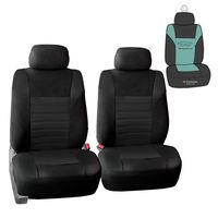 FH Group FB068102 Premium 3D Air Mesh Seat Covers Pair Set (Airbag Compatible) w. Gift, Solid Black Color- Fit Most Car, Truck, SUV, or Van