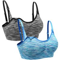 Suekaphin 2PACK Nursing Bra Wireless Bra Women's Sleeping Maternity Bra Breastfeeding Bra,XLarge,Sort DR-A