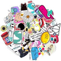 Cute VSCO Laptop Vinyl Stickers for Water Bottles Big 49 Pack ,Waterproof,Aesthetic,Fashion Stickers for Teens,Girls Perfect for Water Bottles,Phone,Travel Extra Durable