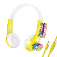 Kids Headphones On-Ear Headphones Folding Without Deformation HD Sound Headphones for Kids and Children with 85db Volume Limited Safe Headset/Mic for 3.5mm/PC/Cellphone/mp3 (Yellow)